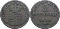 Sachsen-Coburg-Gotha Cu 2 Pfennig Ernst I. 1826-1844. -