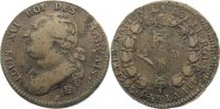 Frankreich Cu 12 Deniers 1792 BB Ludwig XVI. 1774-1793. TTB-