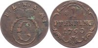 Löwenstein-Wertheim-Rochefort 1 Pfennig Dominik Constantin 1789-1806. -