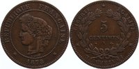 Frankreich Cu 5 Centimes 1878 A Dritte Republik 1870-1940. TTB