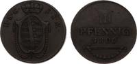 Sachsen-Coburg-Saalfeld Cu 3 Pfennig Ernst 1806-1826. -