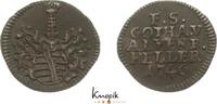 Sachsen-Gotha-Altenburg Cu Heller 1746 Friedrich III. 1732-1772. TTB