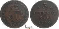 Mainz, Erzbistum Cu 3 Pfennig Johann Friedrich Karl Graf von Ostein 1743-1763. -