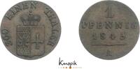 Waldeck Cu 1 Pfennig Georg Heinrich 1813-1845. -