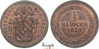Italien-Kirchenstaat Cu 1/2 Baiocco 1850 R Pius IX. 1846-1878. FDC-