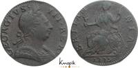 Großbritannien Cu Halfpenny 1775 George III. 1760-1820. leicht rau, TTB-