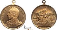Erster Weltkrieg Tragbare vergoldete Bronzemedaille Kaiser Wilhelm II. von Preußen *1859 Berlin, + 1941 Doorn, Niederlande. -