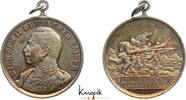 Erster Weltkrieg Tragbare versilberte Bronzemedaille Kaiser Wilhelm II. von Preußen *1859 Berlin, + 1941 Doorn, Niederlande. -