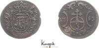3 Pfennig 1753 Sachsen-Coburg-Saalfeld Franz Josias 1745-1764. selten, kl. Randfehler, sehr schön