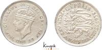 Zypern 4 1/2 Piasters George VI. 1936-1952. -