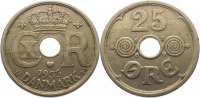 Dänemark 25 Öre 1 Christian X. 1912-1947. -