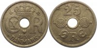 Dänemark 25 Öre 1 Christian X. 1912-1947. -