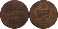 SACHSEN ALBERTINISCHE LINIE PFENNIG Anton 1827-1836. -
