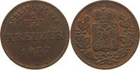 SCHWARZBURG RUDOLSTADT 1/4 KREUZER Friedrich Günther 1807-1867. -