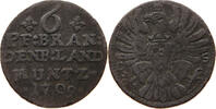 BRANDENBURG PREUSSEN 6 PFENNIG Friedrich I. 1701-1713. -