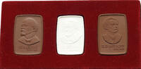 PORZELLAN MEDAILLEN LENIN ZETKIN DIMITROFF, MEISSEN -