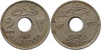 EGYPT 2 MILLIEMES Hussein Kamel (1914-1917) -
