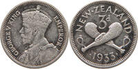 NEW ZEALAND 3 PENCE George V. (1910-1936) -