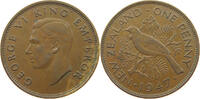 NEW ZEALAND PENNY 1947 George VI. (1936-1952) SS 4,00 EUR  + 5,99 EUR frais d'envoi