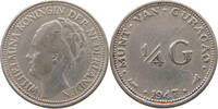 CURACAO 1/4 GULDEN Wilhelmina 1890-1948 -