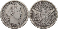 UNITED STATES OF AMERICA QUARTER 1912 BARBER SS- 40,00 EUR  + 5,99 EUR frais d'envoi