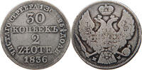 POLAND 30 KOPEKS 2 ZLOTE Nikolaus I. (1825-1855) -