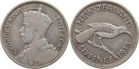 NEW ZEALAND SIXPENCE George V. (1910-1936) -