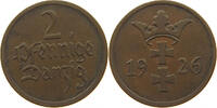 DANZIG 2 PFENNIG 1926 SS 9,00 EUR  + 5,99 EUR frais d'envoi