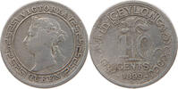 CEYLON 10 CENTS Victoria 1837-1901 -