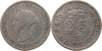 CEYLON 25 CENTS Victoria 1837-1901 -