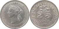 CEYLON 25 CENTS Victoria 1837-1901 -