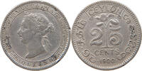 CEYLON 25 CENTS Victoria 1837-1901 -