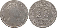 CEYLON 25 CENTS Edward VII. (1901 - 1910) -