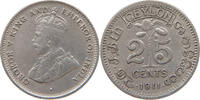 CEYLON 25 CENTS George V. (1910-1936) -