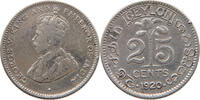 CEYLON 25 CENTS George V. (1910-1936) -