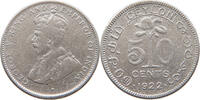 CEYLON 50 CENTS George V. (1910-1936) -
