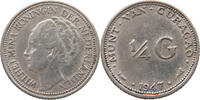 CURACAO 1/4 GULDEN Wilhelmina 1890-1948 -