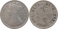 HONG KONG 10 CENTS Victoria 1837-1901 -