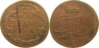 MAINZ ERZBISTUM 3 PFENNIG Johann Friedrich Karl, Graf von Ostein 1743-1763 -