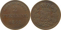 BAYERN 2 PFENNIG Maximilian II. Joseph (1848-1864) -