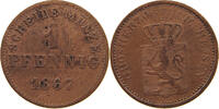 HESSEN DARMSTADT PFENNIG Ludwig III. 1848-1877. -
