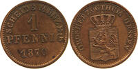 HESSEN DARMSTADT PFENNIG Ludwig III. 1848-1877. -