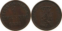HESSEN DARMSTADT PFENNIG Ludwig III. 1848-1877. -