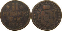 MAINZ ERZBISTUM 2 PFENNIG Johann Friedrich Karl Graf von Ostein 1743-1763 -