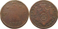 MAINZ ERZBISTUM 3 PFENNIG Johann Friedrich Karl Graf von Ostein 1743-1763 -