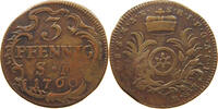 MAINZ ERZBISTUM 3 PFENNIG Johann Friedrich Karl Graf von Ostein 1743-1763 -