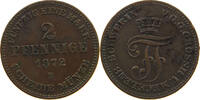 MECKLENBURG SCHWERIN 2 PFENNIG Friedrich Franz II. 1842-1883. -