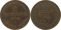 MECKLENBURG SCHWERIN 2 PFENNIG Friedrich Franz II. 1842-1883. -