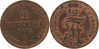 MECKLENBURG SCHWERIN 2 PFENNIG Friedrich Franz II. 1842-1883. -
