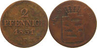 SACHSEN ALBERTINISCHE LINIE 2 PFENNIG Friedrich August II. 1836-1854. -